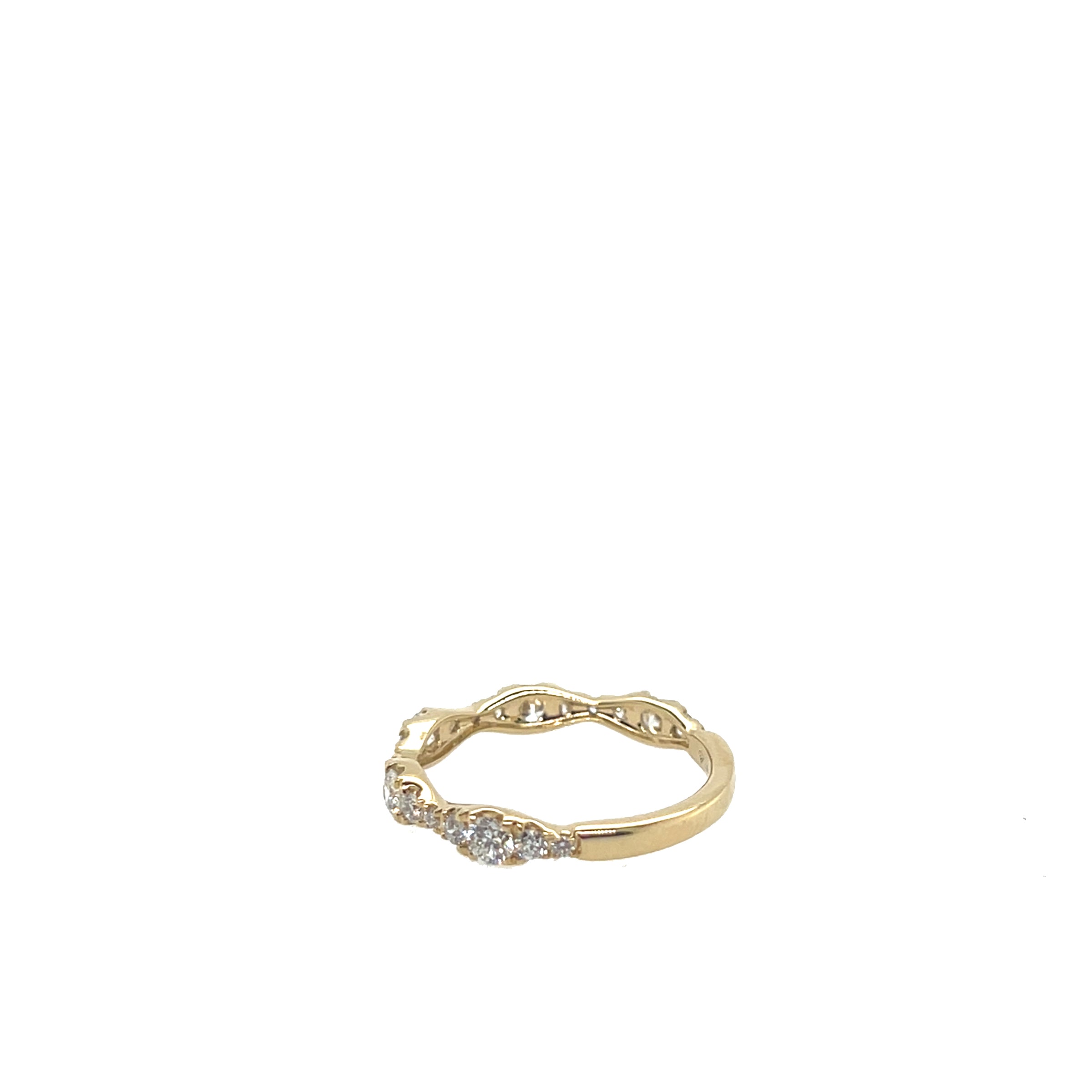 14K Yellow Gold Marquise Design Round Lab-Grown Diamond Band