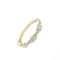 14K Yellow Gold Marquise Design Round Lab-Grown Diamond Band - NAGI