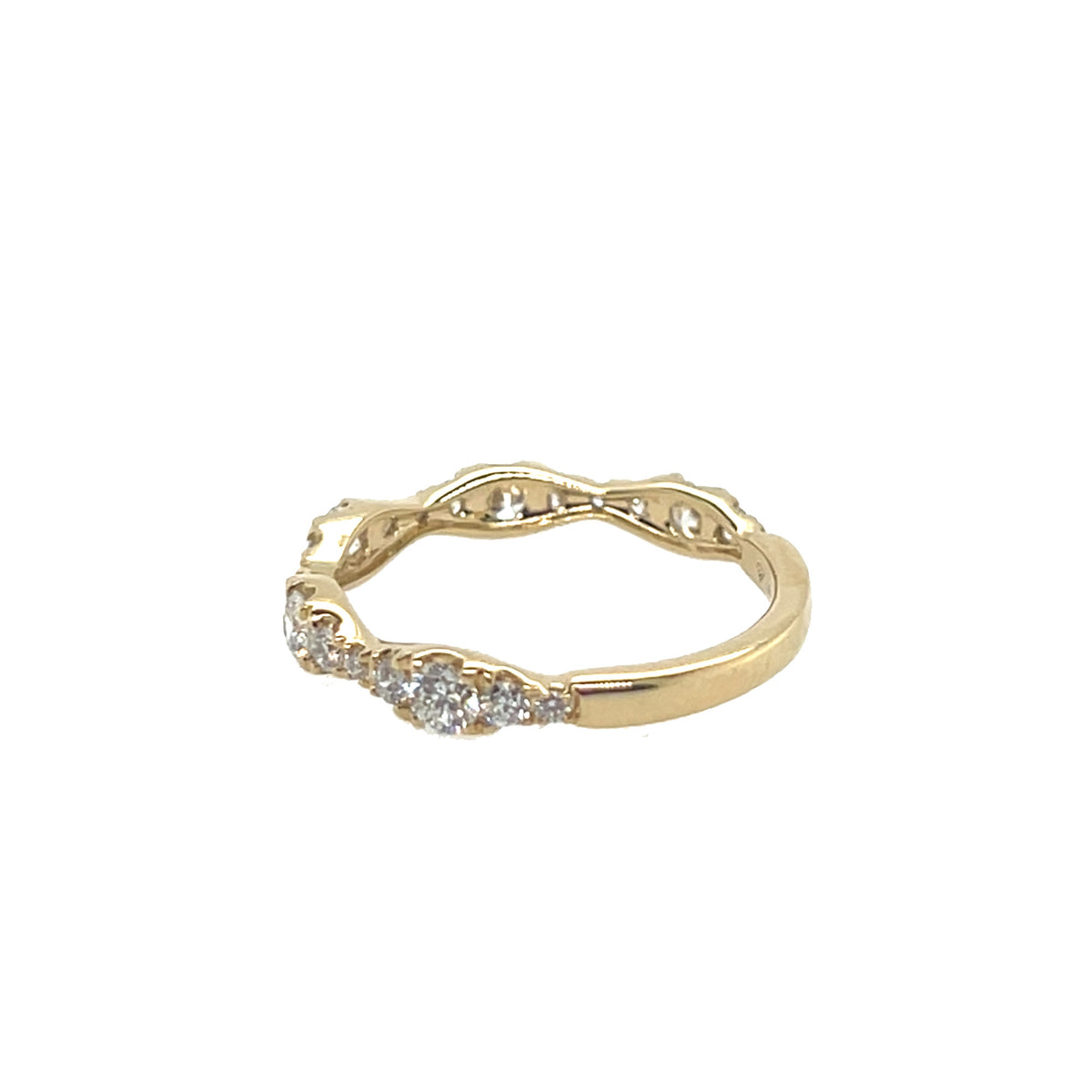 14K Yellow Gold Marquise Design Round Lab-Grown Diamond Band - NAGI