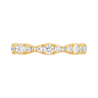 14K Yellow Gold Marquise Design Round Lab-Grown Diamond Band