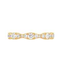 14K Yellow Gold Marquise Design Round Lab-Grown Diamond Band - NAGI