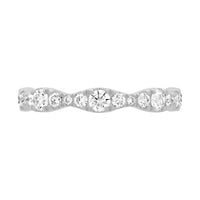 14K White Gold Marquise Design Round Lab-Grown Diamond Band