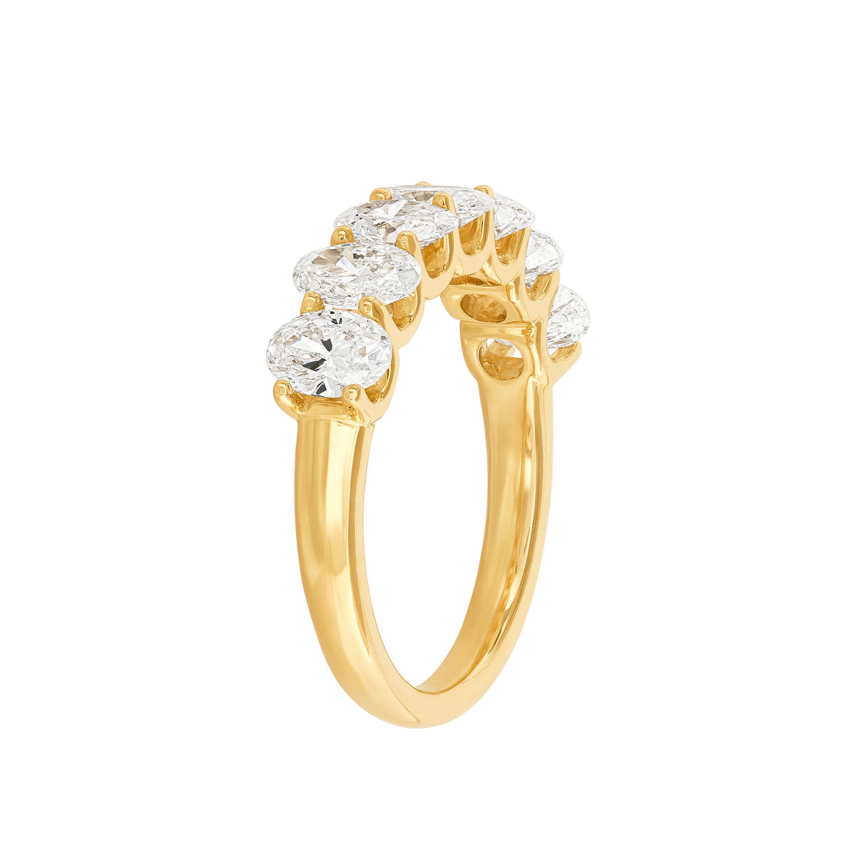 14K Yellow Gold Oval Cut Lab-Grown Diamond Band
