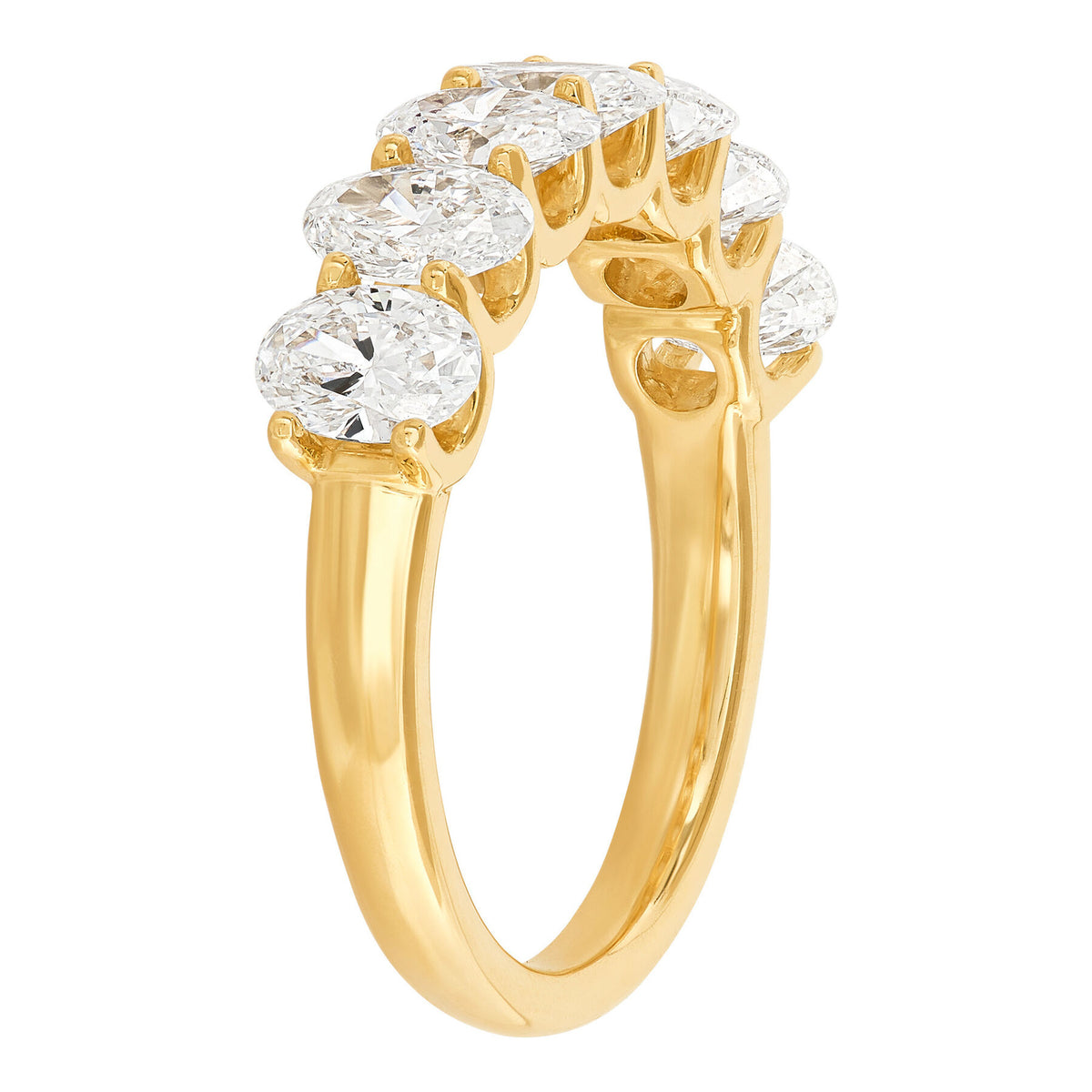 14K Yellow Gold Oval Cut Lab-Grown Diamond Band