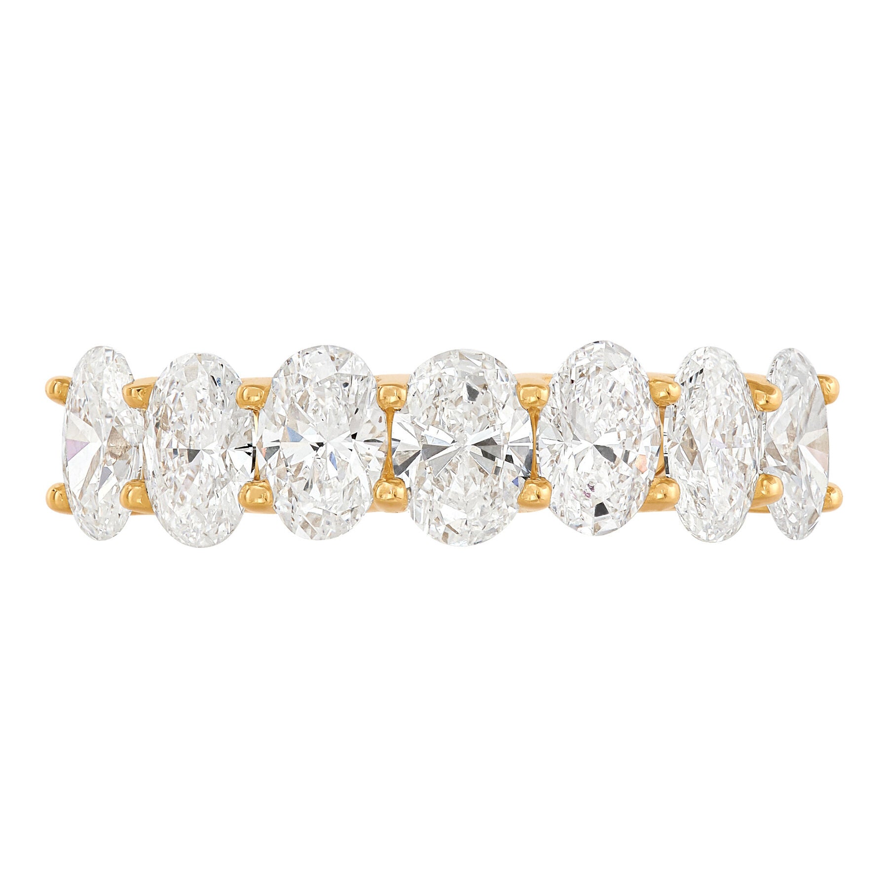 14K Yellow Gold Oval Cut Lab-Grown Diamond Band