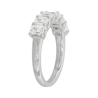 14K White Gold Emerald Cut Lab-Grown Diamond Band