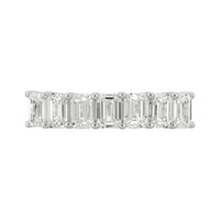 14K White Gold Emerald Cut Lab-Grown Diamond Band