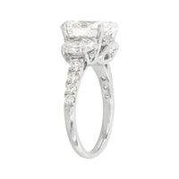 14K White Gold 3-Stone Oval Cut Lab Diamond Engagement Ring