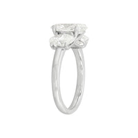 14K White Gold 3-Stone Oval Cut Lab-Grown Diamond Engagement Ring