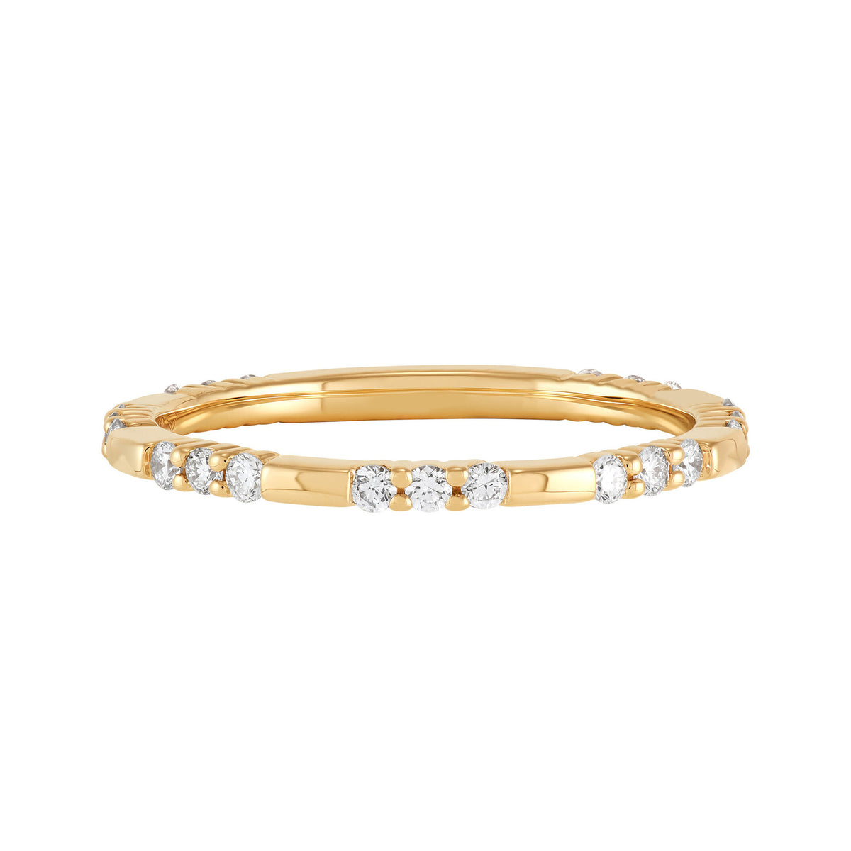 14K Yellow Gold 7-Station Lab-Grown Round Diamond Band - NAGI