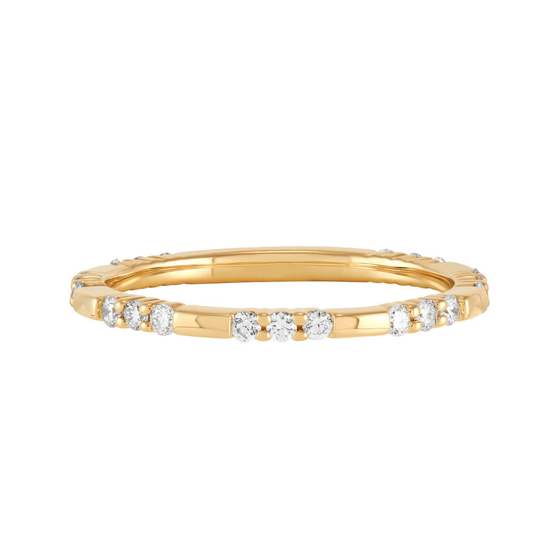 14K Yellow Gold 7-Station Lab-Grown Round Diamond Band - NAGI
