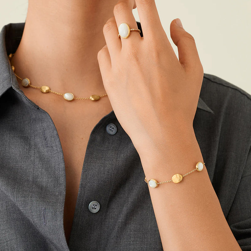 Marco Bicego 18K Yellow Gold Siviglia Mother of Pearl & Gold Bracelet