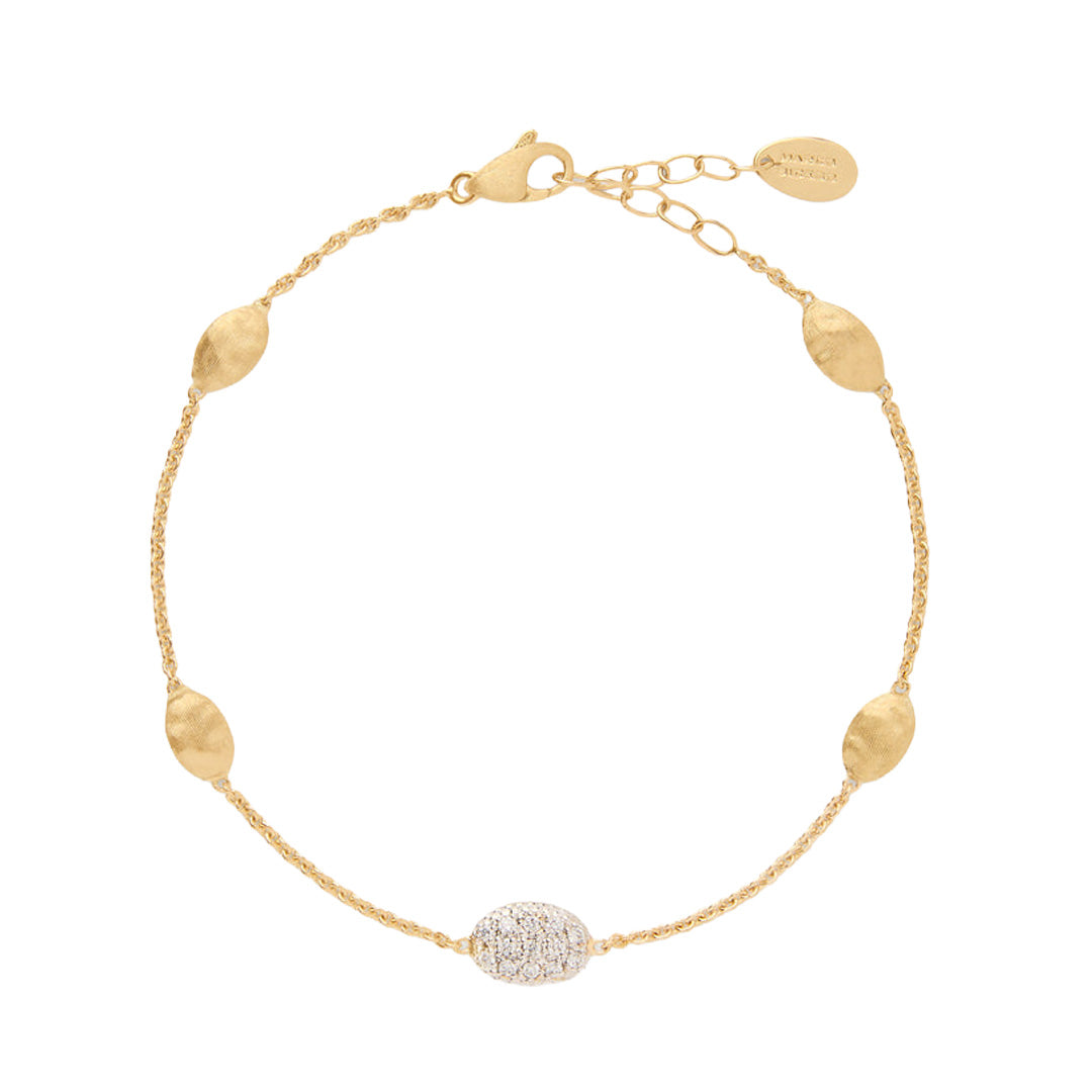 Marco Bicego 18K Yellow Gold Siviglia Small Bean Diamond Accent Bracelet