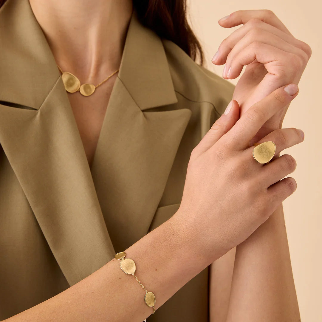 Marco Bicego 18K Yellow Gold Lunaria Petal Station Bracelet