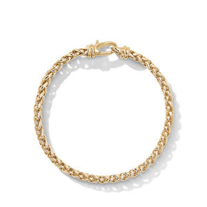 David Yurman Gents Wheat Chain Bracelet in 18K Yellow Gold