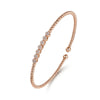 Gabriel & Co. 14K Rose Gold Bujukan Bead and Cluster Diamond Bangle