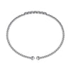 Gabriel 14K White Gold Bujukan Bead and Cluster Diamond Bangle