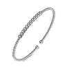 Gabriel 14K White Gold Bujukan Bead Diamond Bangle