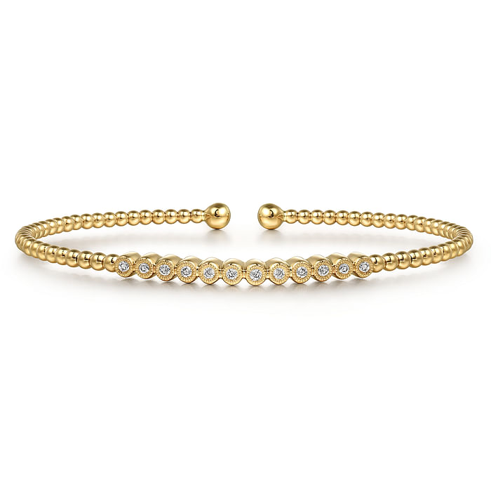 Gabriel & Co. 14K Yellow Gold Diamond Cuff Bracelet - NAGI