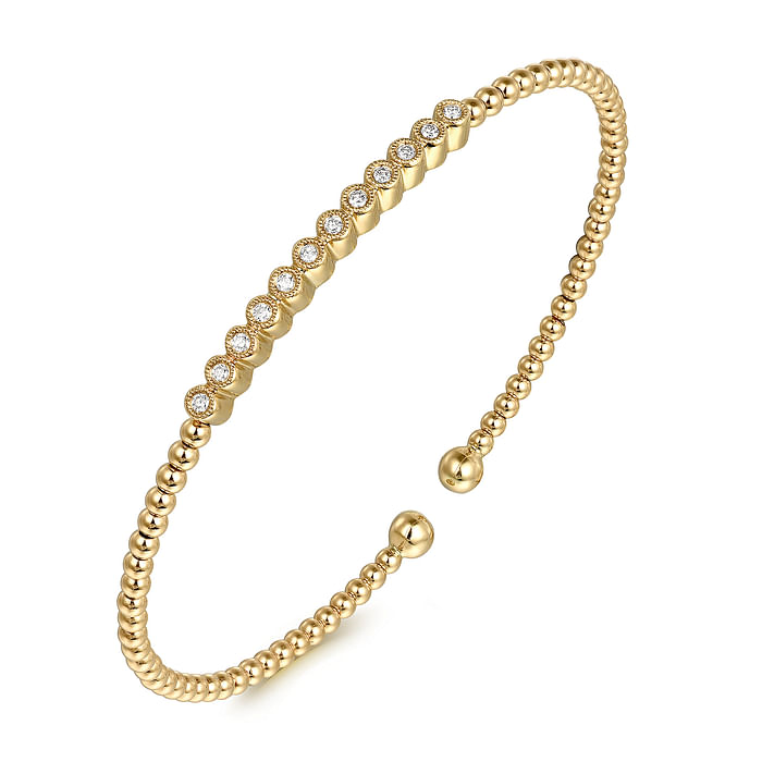 Gabriel & Co. 14K Yellow Gold Diamond Cuff Bracelet