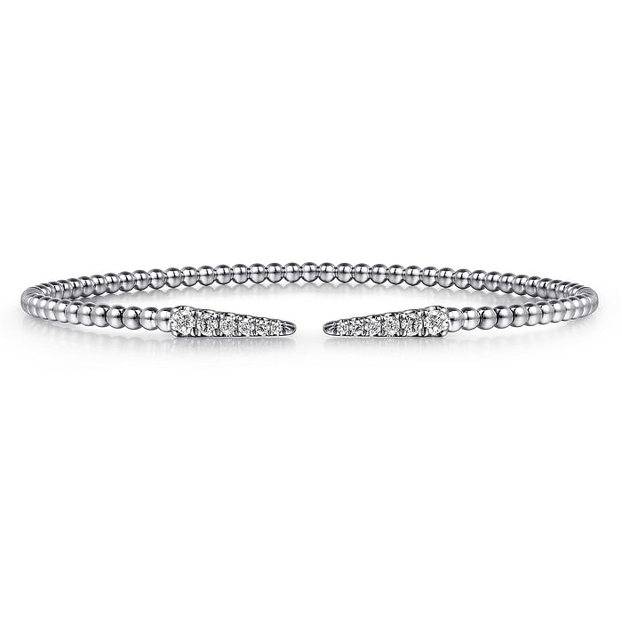 Gabriel & Co. 14K White Gold Bujukan Diamond Spikes Split Bangle