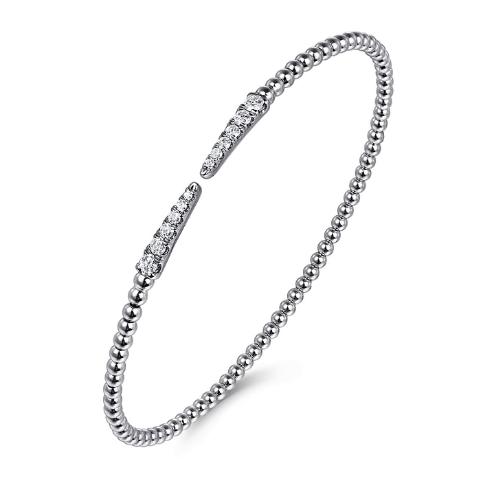 Gabriel & Co. 14K White Gold Bujukan Diamond Spikes Split Bangle