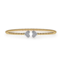 Gabriel & Co. 14K White-Yellow Gold Diamond Heart Cuff Bracelet