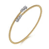 Gabriel 14K White-Yellow Gold Bujukan Graduating Diamond Bypass Bangle