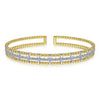 Gabriel 14K Yellow and White Gold Bujukan Diamond Cuff Bangle