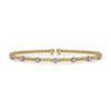 Gabriel 14K White-Yellow Gold Bujukan Diamond Stations Cuff Bangle