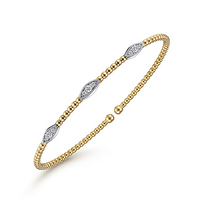 Gabriel & Co. 14K Yellow and White Gold Diamond Bangle Bracelet