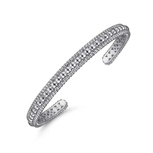 Gabriel Sterling Silver Bujukan Beaded Open Bangle