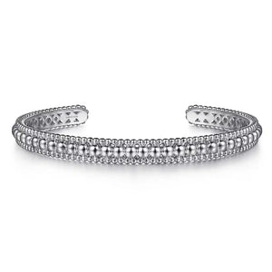 Gabriel Sterling Silver Bujukan Beaded Open Bangle