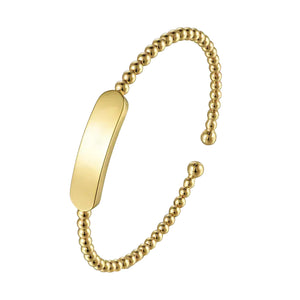 Gabriel 14K Yellow Gold Personalized Bujukan ID Cuff Bracelet