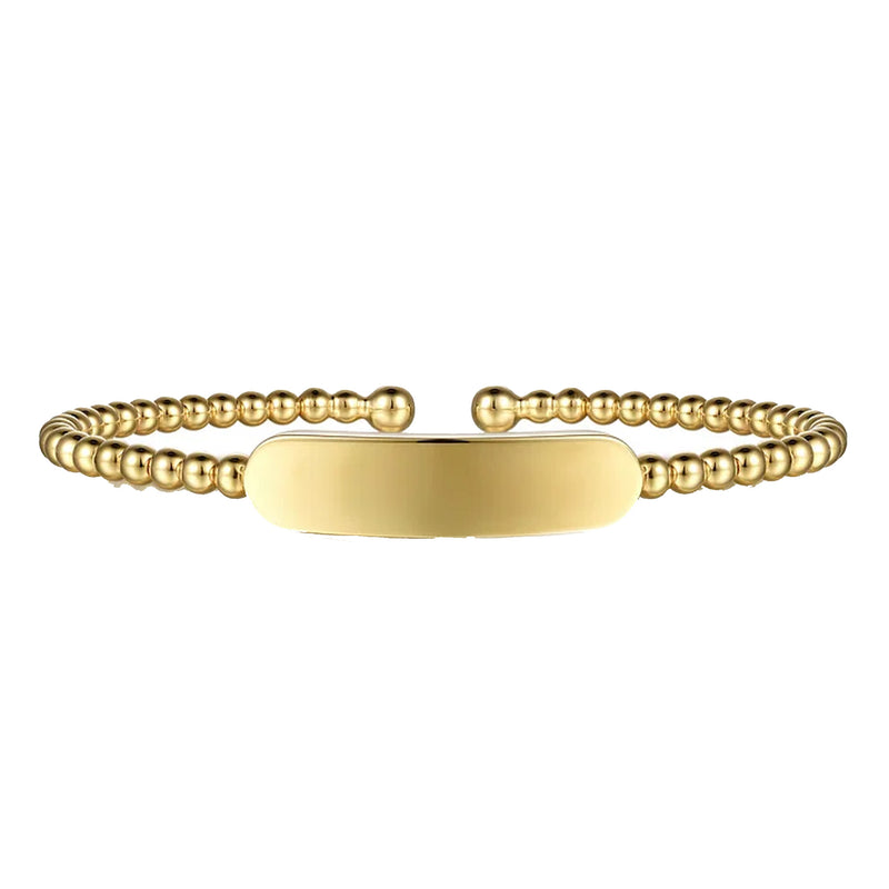 Gabriel 14K Yellow Gold Personalized Bujukan ID Cuff Bracelet