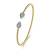 Gabriel 14K White and Yellow Gold Diamond Pear Shape Bujukan Bangle