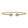 Gabriel 14K White and Yellow Gold Diamond Pear Shape Bujukan Bangle