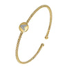 Gabriel 14K Yellow Gold Round A Initial Diamond Bujukan Cuff Bracelet