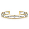 Gabriel 14K White and Yellow Gold Diamond Bujukan Cuff Bangle