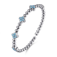 Gabriel & Co. Sterling Silver Blue Topaz Clover Cuff Bracelet