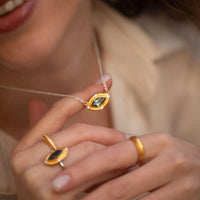 Lika Behar 22K Gold Hammered Diamond Ring