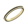 14K Yellow Gold Band with Black Enamel Inlay