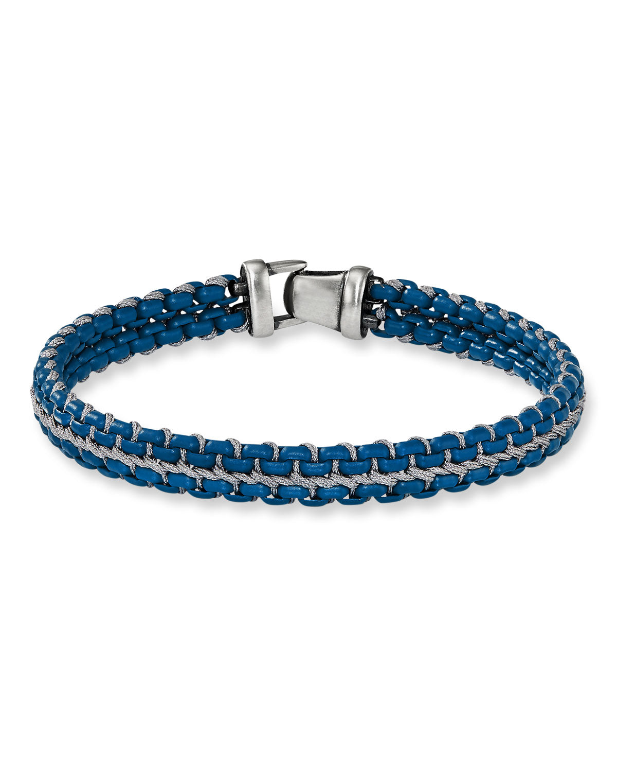 Pre-owned David Yurman Blue and Grey Woven Nylon Bracelet - NAGI