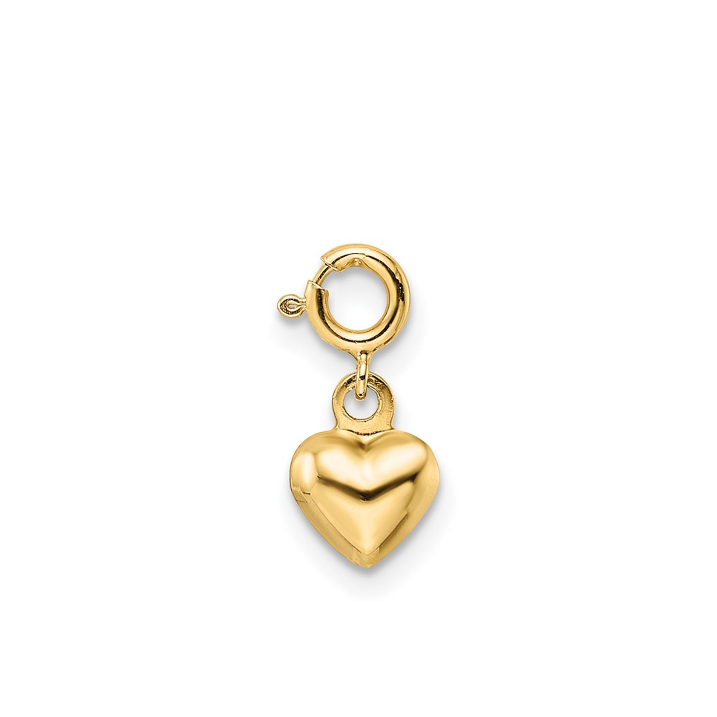 14K Yellow Gold Puffed Heart Charm