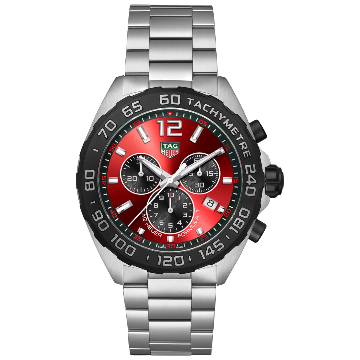 TAG Heuer Formula 1 Chronograph Quartz 43MM Red Dial Stainless Steel Watch