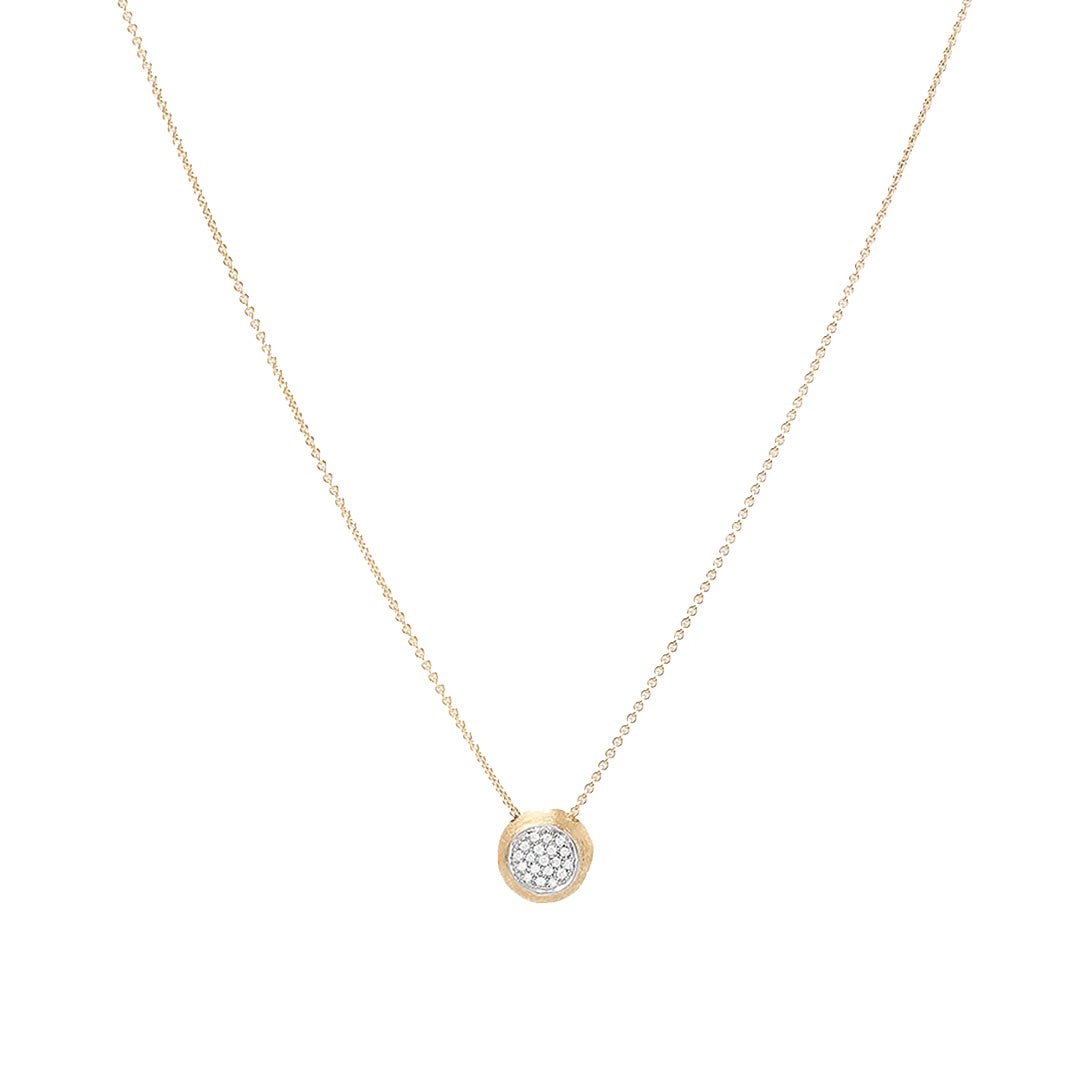 Marco Bicego 18K Yellow Gold Diamond Pave Disk Pendant Necklace - NAGI