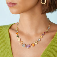 Marco Bicego 18K Yellow Gold Multicolor Jaipur Color Collar Necklace