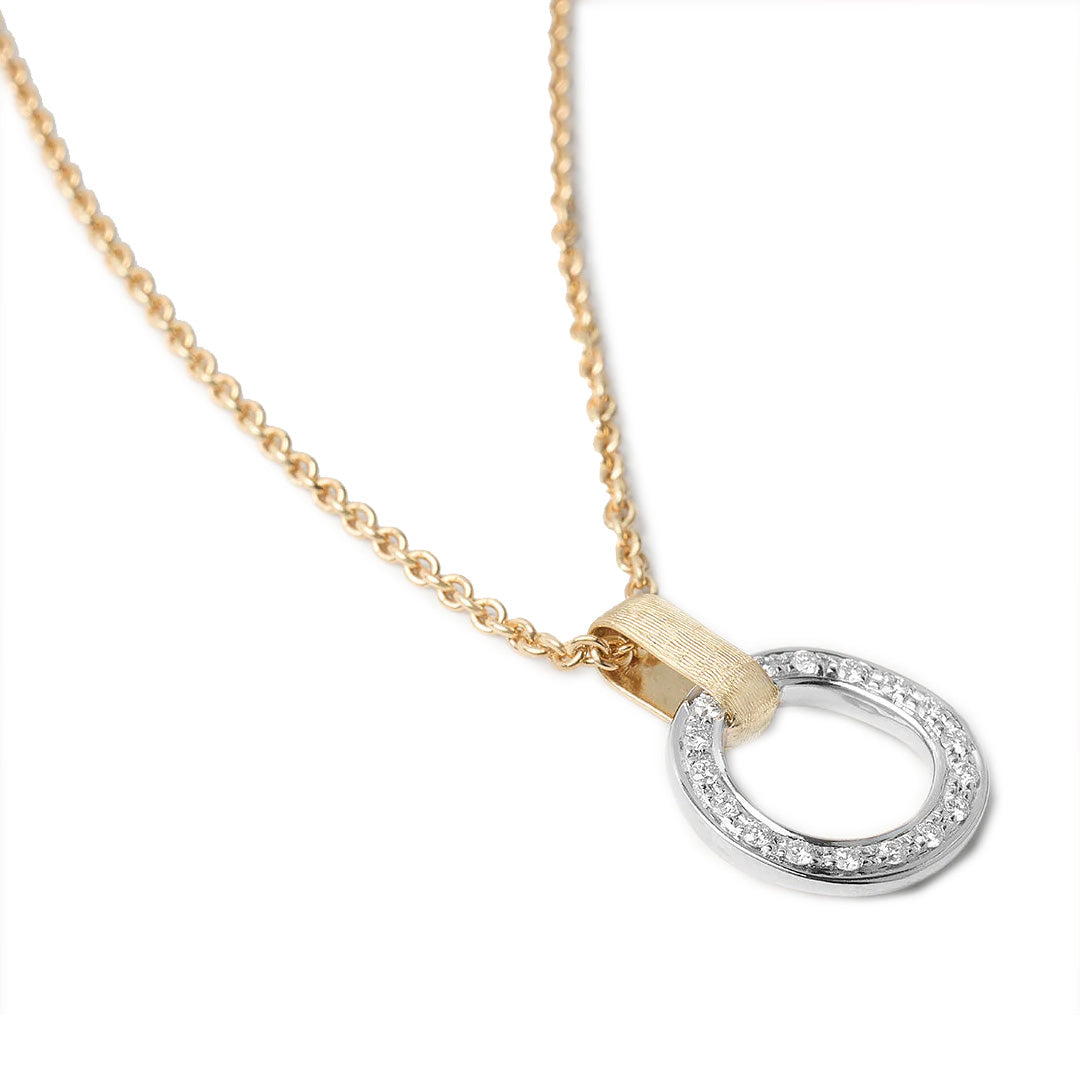 Marco Bicego 18K Yellow Gold Diamond Pavé Circle Pendant - NAGI