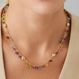 Marco Bicego Africa 18K Yellow Gold Single-Strand Mixed Gemstone Necklace