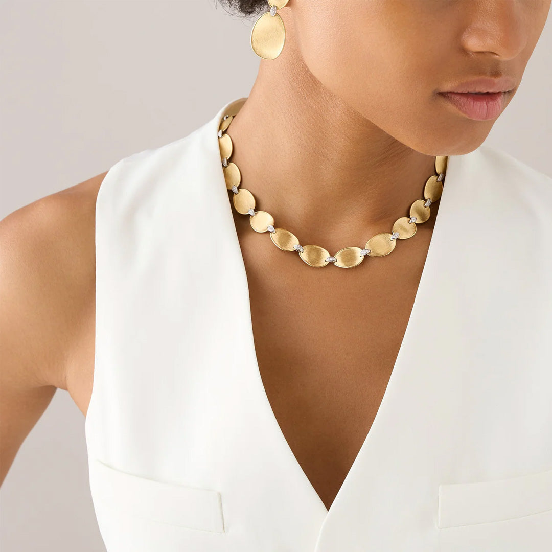 Marco Bicego 18K Yellow Gold Lunaria Collar Necklace with Diamond Accents